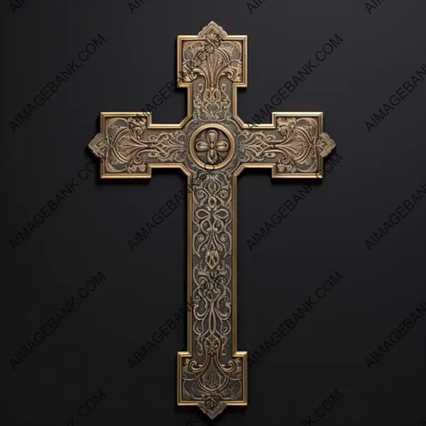 Graceful Engraved Gold Cross: Spiritual Elegance