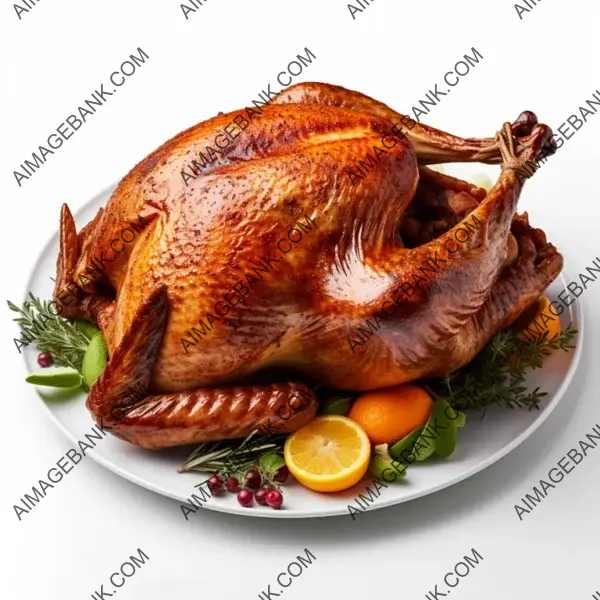 Delicious Thanksgiving Cooked Turkey on White Surface