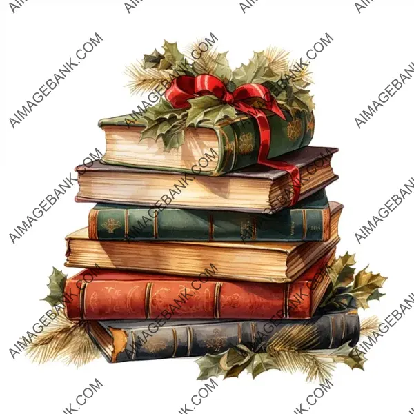 Vintage Books Stack: Nostalgic Christmas Decor