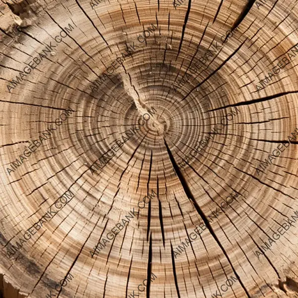 Detailed Close-Up of Tree Trunk with Growth Rings