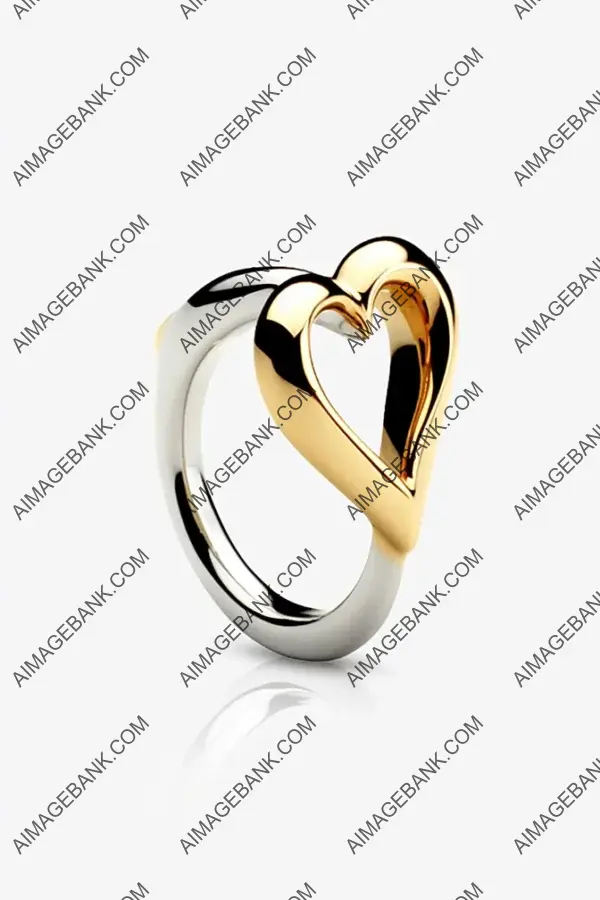 Gold-Plated Silver Heart Ring with the Word &#8216;Yes&#8217;