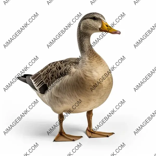 White Background Isolation of a Duck