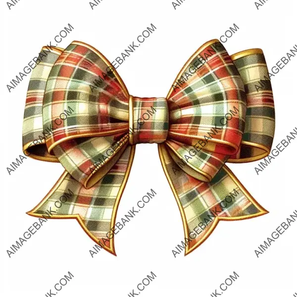 Elegant Christmas Theme Bow: Gold Ribbon