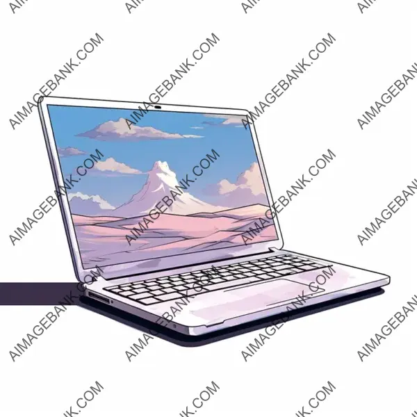 Laptop Illustration &#8211; White Background