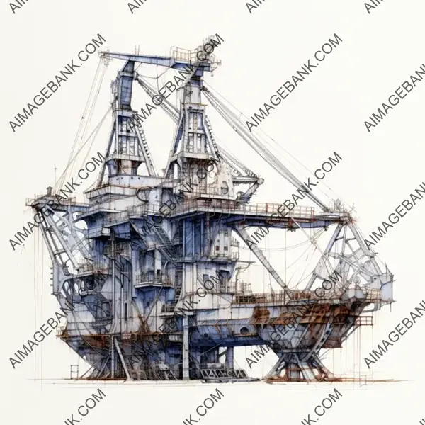 Metal Construction Ship Frame on White Background &#8211; Industrial