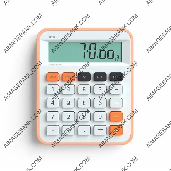 Modern Calculator Illustration on White Background &#8211; Technology