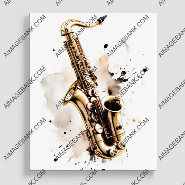 Saxophone on White Background &#8211; Musical Instrument