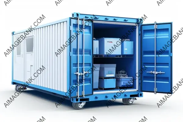 Industrial Blue Open Refrigerator Transport Container