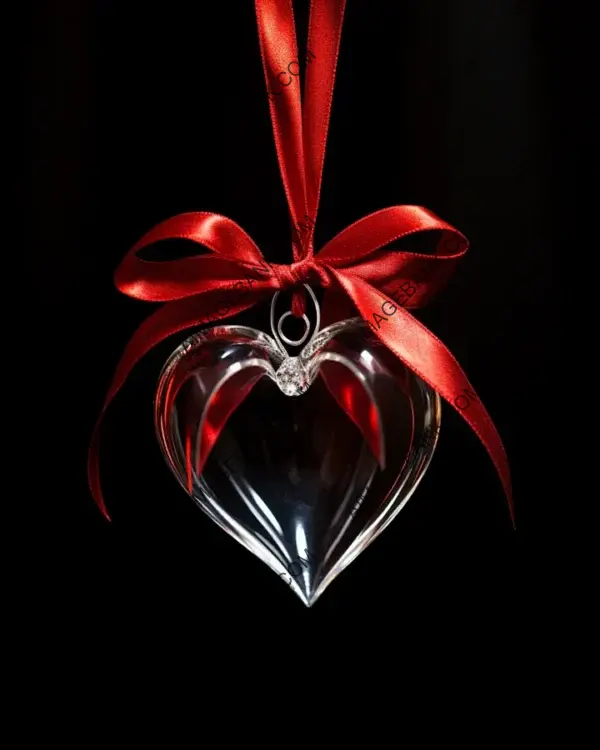 Festive Heart-Shaped Christmas Bauble &#8211; Clear Glass