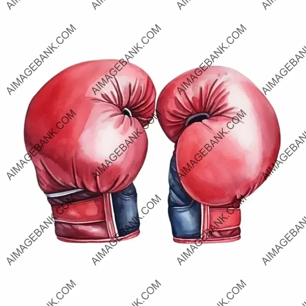 Watercolor Boxing Gloves on White Background &#8211; Sports Illustration