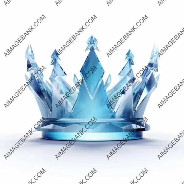 3D White Background Gorgeous Minimalist Ice Crown &#8211; Fantasy Art