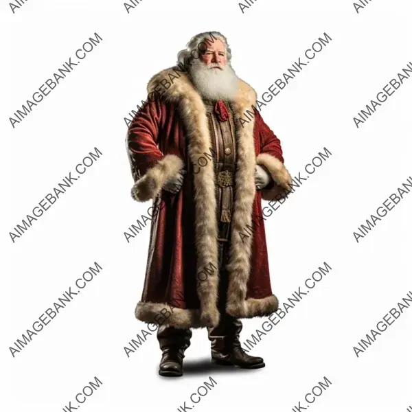 Christmas Art &#8211;  Santa Costume on White Background