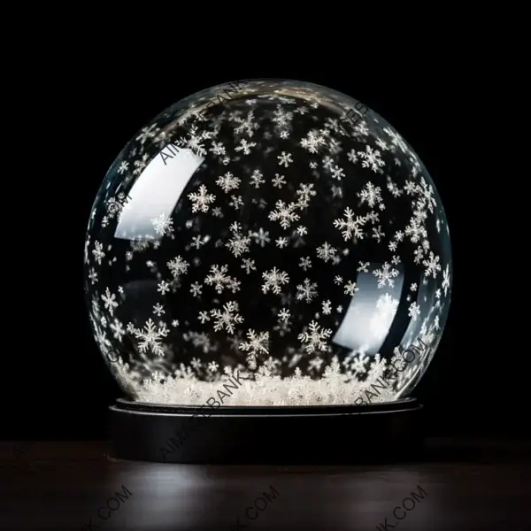 Seasonal Decor &#8211; Isolated Snow Globe with Clear Empty Space