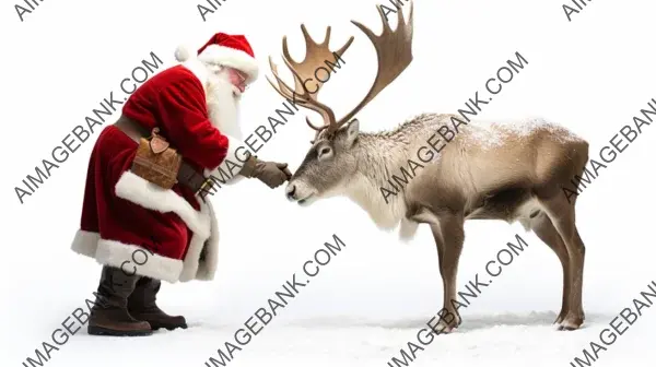 Winter Scene &#8211; Winning Photography Image with Reindeer Next to Snowy Trees