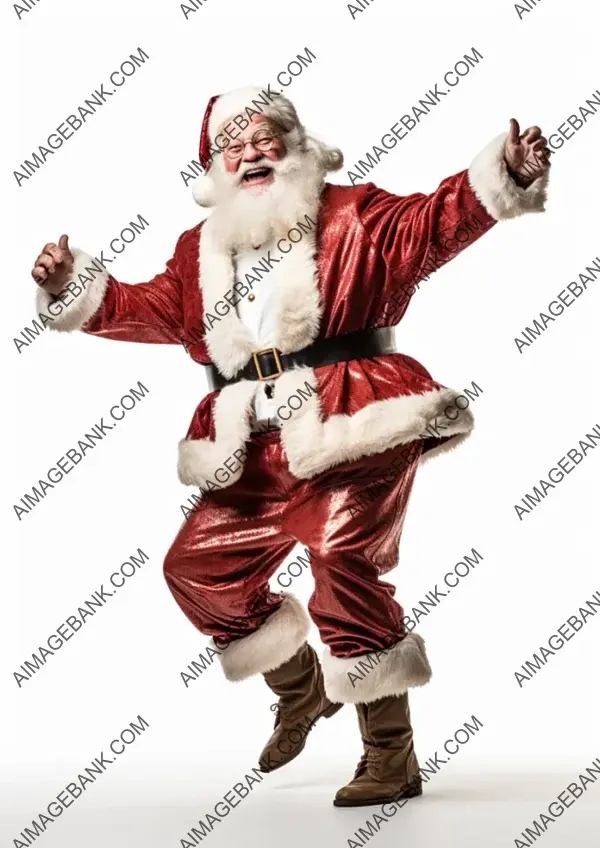 Jolly Santa Claus Dancing in Full Costume &#8211; Festive Character