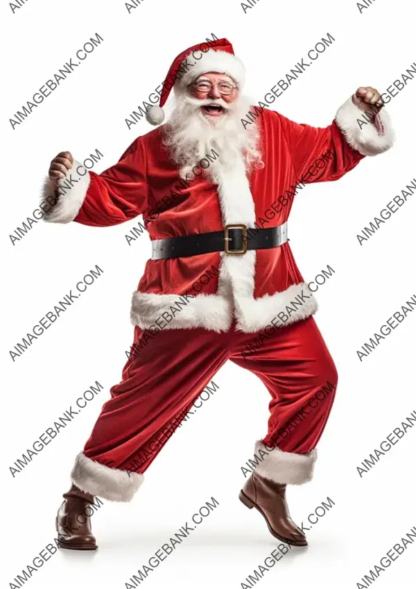 Santa Claus Dancing in Full Costume &#8211; Christmas Celebration