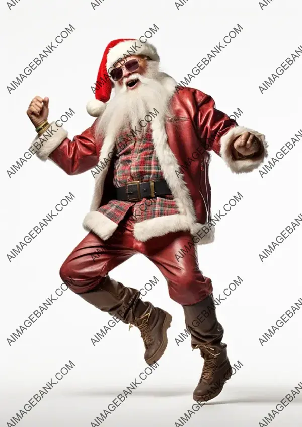 Santa Claus Dancing with Joy in Full Costume &#8211; Holiday Cheer