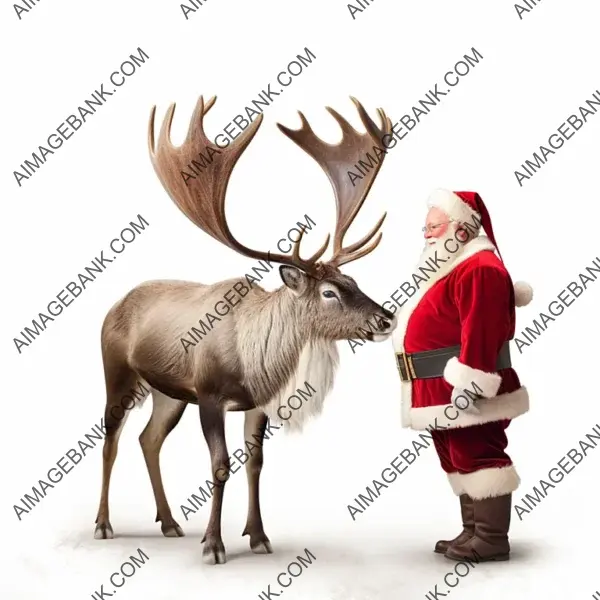 Santa and Reindeer Together &#8211; Festive Design