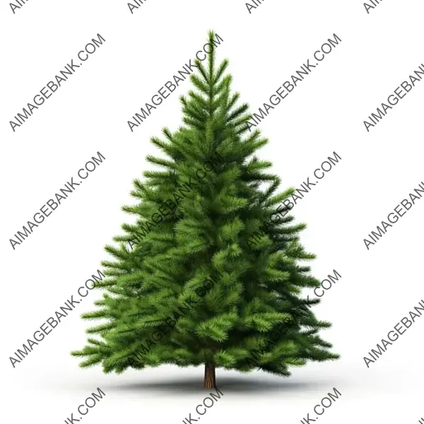 Green Fir Christmas Tree with a Beautiful Isolated White Background