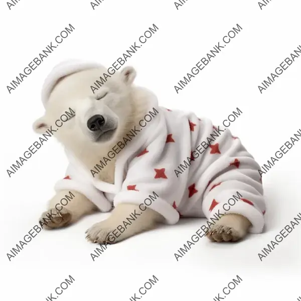 Full-Body Polar Bear Cub during Christmas