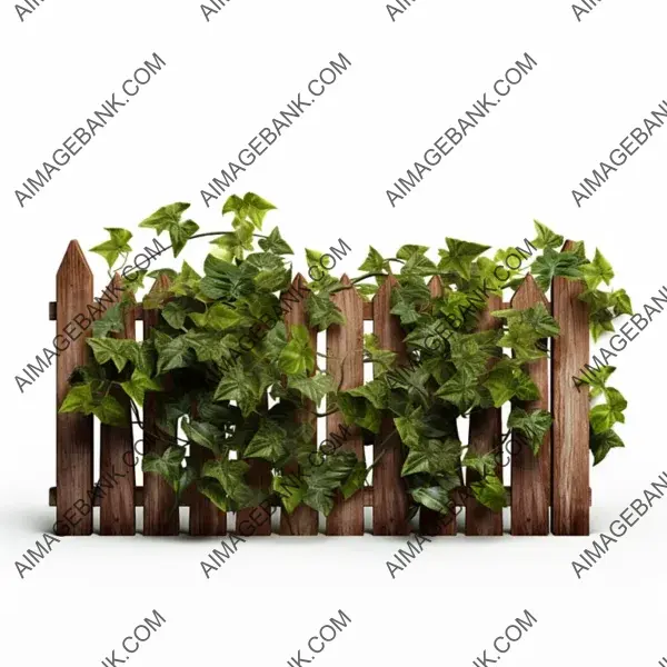 Realistic Wooden Fence Covered in Ivy