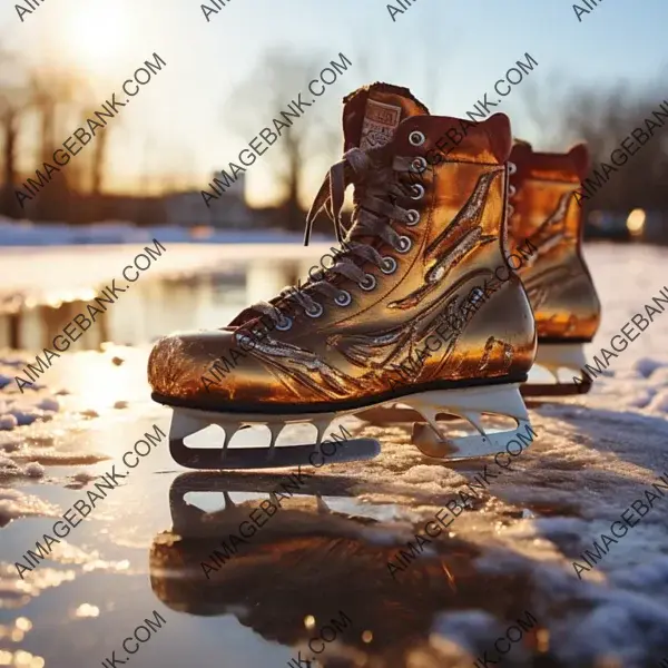 Close-Up Realistic Photography of Ice Skates