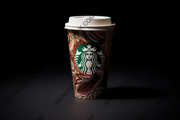 Starbucks Coffee Cup with Dark Background Centered