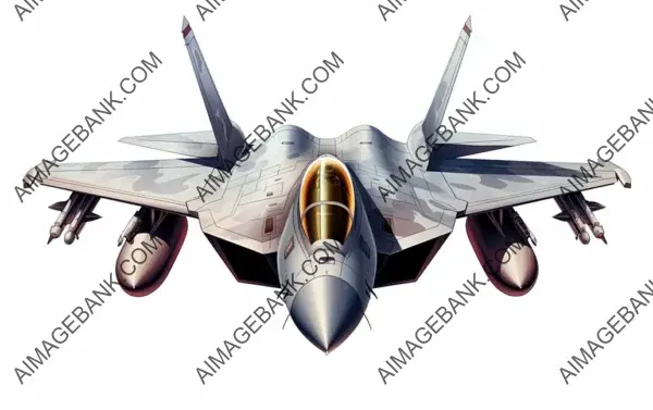 Fighter Jet in Dynamic Appearance &#8211; White Isolation