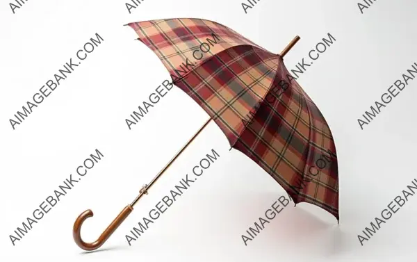 Umbrella with a Twist: Retro Plaid-Patterned Design