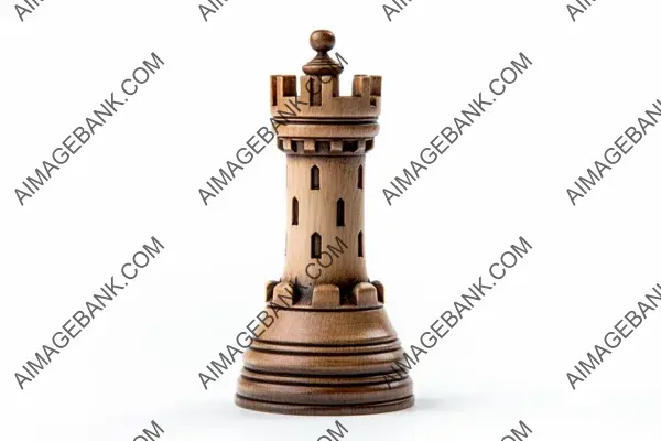 Rook Chess Piece: Sturdy Castle Design in White