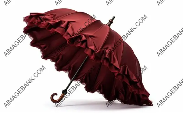 Victorian Elegance: Ruffled Deep Burgundy Umbrella