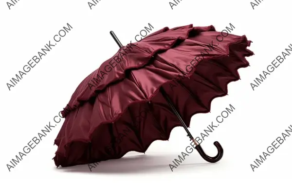 Classic Umbrella: Deep Burgundy with Victorian Ruffled Design