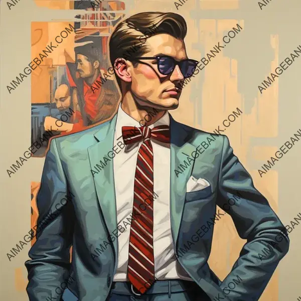 Dapper Gentleman in Windsor Tie: Pencil Art