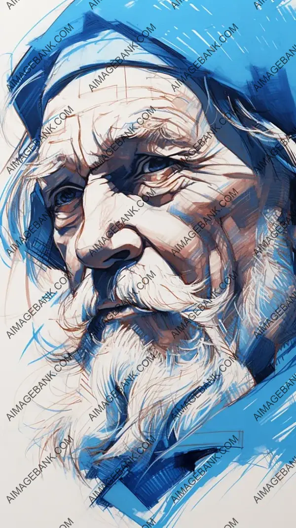 Odin: Blue Ballpoint Portrait Sketch