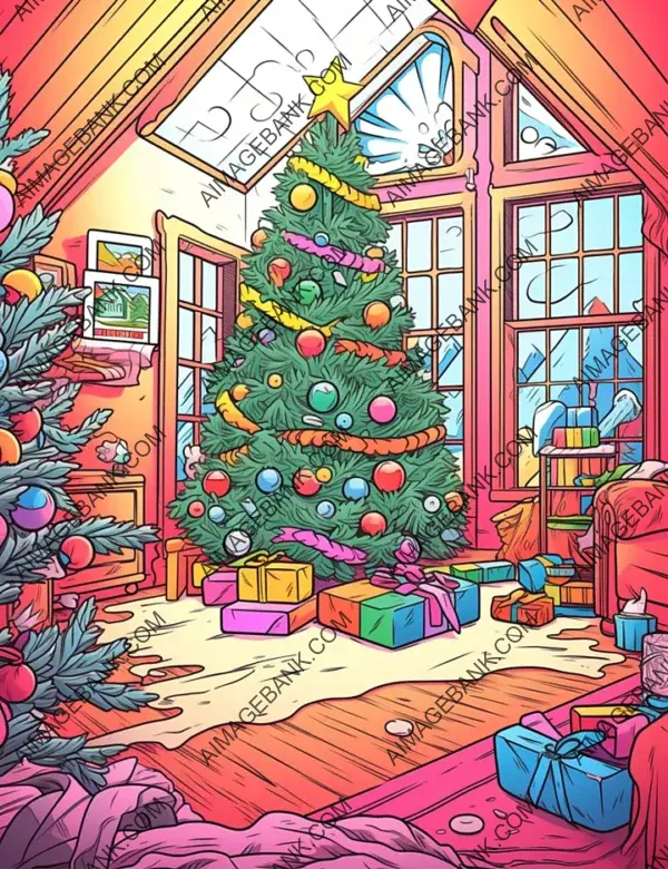 Cheerful 80s Christmas Memories Drawing