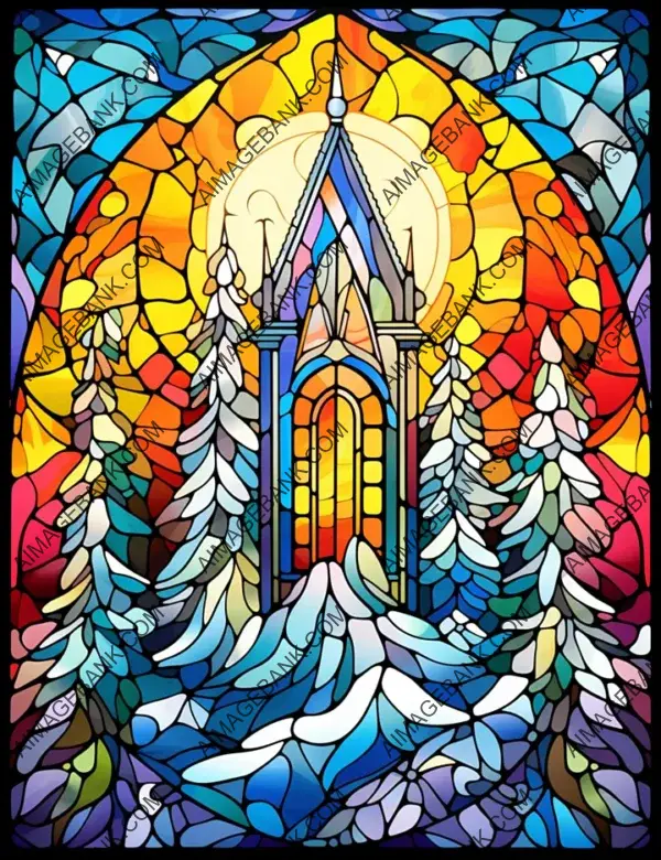 Colorful Christmas Memories in Stained Glass Style