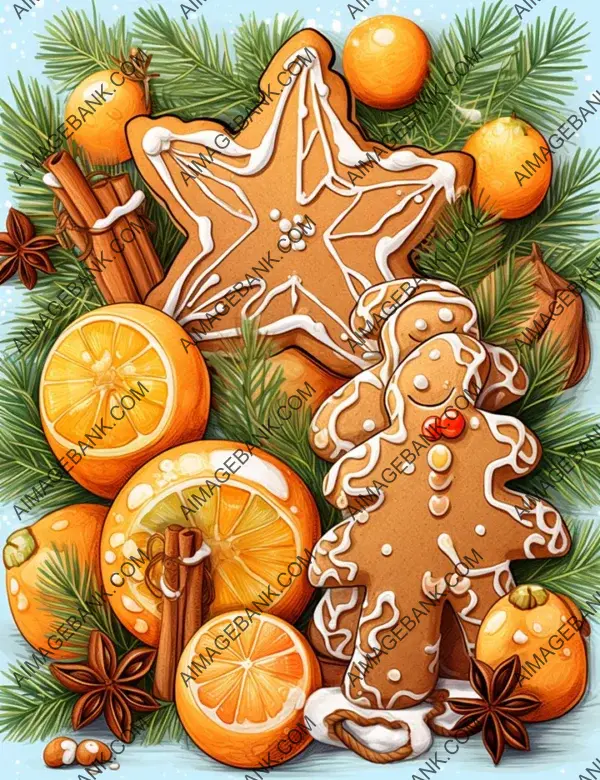 Colored Vector Drawing of Christmas Cookies