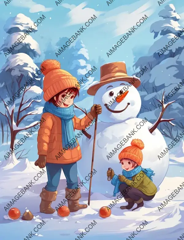 Frosty the Snowman &#8211; Children&#8217;s Vector Line Drawing