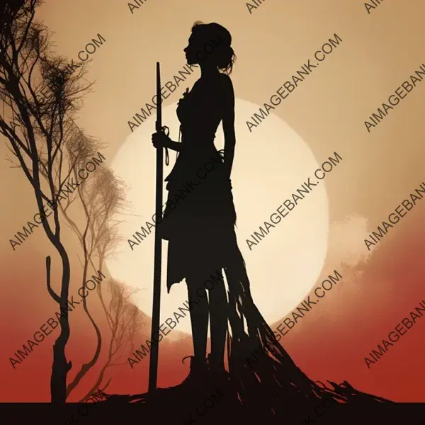 Elegant Tall Woman Silhouette &#8211; Monochrome