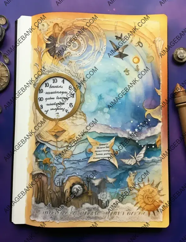 Fantasy Journal: Stunning Watercolor Background