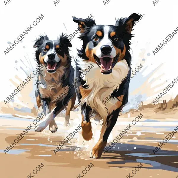 Australian Shepherd: Black Tri Drawing