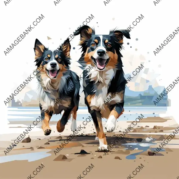 Detailed Drawing: Black Tri Australian Shepherd