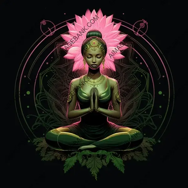 Meditating Goddess in Graphic Style