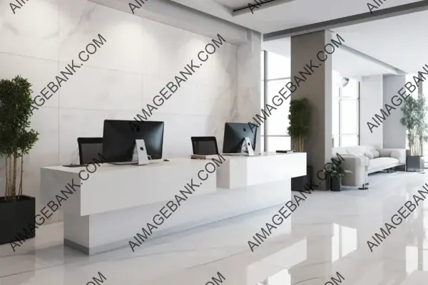 Step into a Contemporary Office Reception with a White Banner