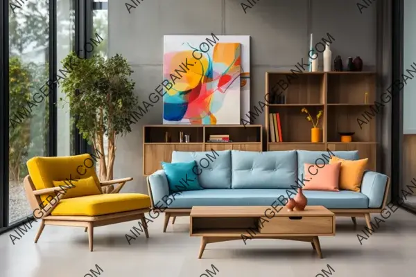 Colorful Sofa and TV Unit Creating a Vibrant Living Area