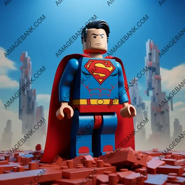 LEGO Bricks Superman Sculpture