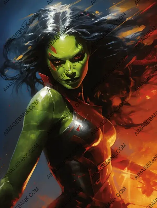 Dynamic Action Shot: Gamora from Guardians of the Galaxy