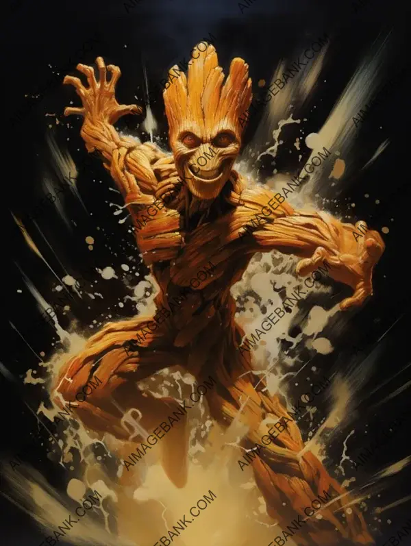 Creating Groot&#8217;s Action-Packed Illustration