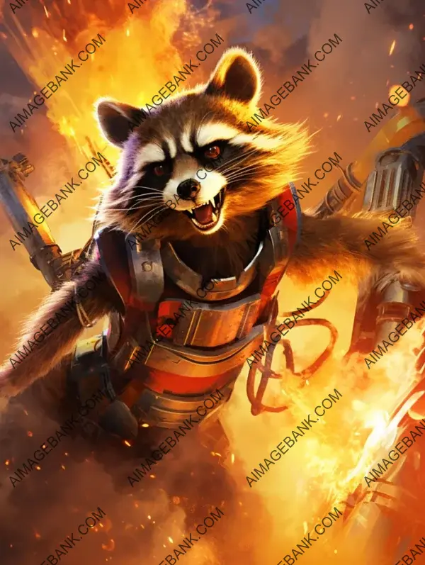 Detailed Rocket Raccoon Artwork: Guardians of the Galaxy