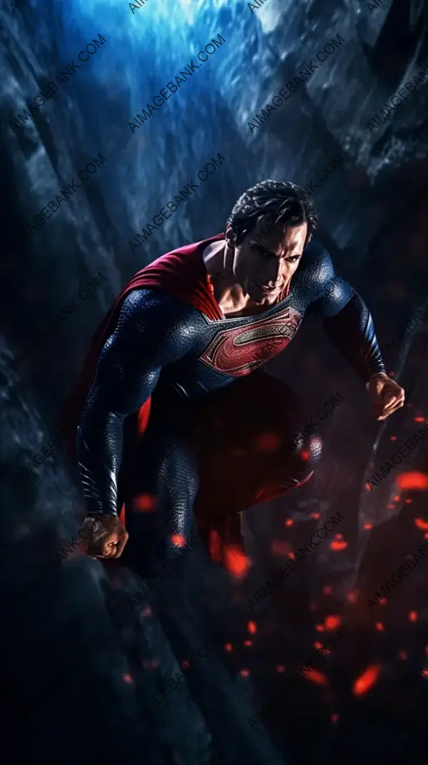 Henry Cavill as Superman Soaring Away from the Batcave (Hypothetical)